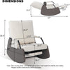 Upholstered Plush Rocking Recliner Accent Reading Chair w/ Footrest Side Pocket