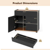 Sideboard Buffet Cabinet Wooden Coffee Bar Station Table w/Storage-Black