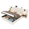 Ottoman Storage Bed 5ft King Upholstered Bed Frame With Button Tufted Headboard