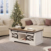 Lift Top Coffee Table with Sliding Barn Door Hidden Storage Lifting Table Top