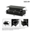 Black LED Lift Top Coffee Table w/ Drawers, Hidden Storage Living Room Furniture