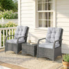 3 Pieces Rattan Bistro Set, Wicker Garden Furniture Set with Cover