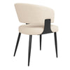 Dining Chairs Set of 6 Armchair for Living Room Metal Legs Kitchen Chairs, Beige