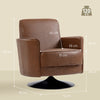Upholstered PU Leather Armchair for Living Room, Brown