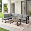 Outdoor Sofa 4-Piece Garden Furniture Set with Texteline Mesh, Dark Grey