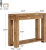 43.3'' Solid Wood Console Table, Farmhouse Narrow Entryway Sofa Table w/ Storage
