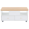 Lift-Top Coffee Table Centre Table with Wheels, 4 Storage Drawers, 100x50x47.5cm