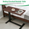 Medical Overbed Bedside Table Adjustable Height with Wheels Hospital Home Desk