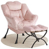 Comfy Lazy Chair with Footstool Relax Lounge Chair Accent Armchair Sofa Chair