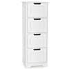 Free-Standing Side Storage Organizer with 4 Drawers-White