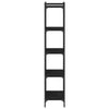 5-Tier Black Bookcase in Engineered Wood - Industrial Style with D1J8