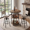 90cm Industrial Round Table 3-Tier Counter Height Table for Small Space