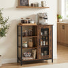 Home Bar Cabinet Coffee Station Cupboard Adjustable Interior Shelves
