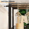 Modern 3Tier Bar Cabinet with Removable Rack & Mesh Door,Adjustable Shelves