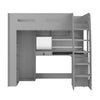 Grey High Sleeper Loft Bed with Desk and Wardrobe Carter