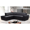 New Nevada Leather Corner Sofa Bed Black 4 to 5 Seater Storage Ottoman Headrest