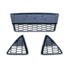 Zetec S Style Front Bumper Grille Honeycomb Gloss Black For Focus MK3 2012-2014