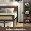 Double Bed Frame Industrial Metal Platform Bed with Headboard and Footboard