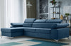 L-Shaped Corner Sofa Bed with Storage Springs Blue Green Grey IDRI New