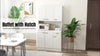 Freestanding Kitchen Cupboard, Storage Cabinet with Doors Cream White