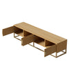 180cm TV Media Stand Unit w/ Wood Grain, 4 Cabinet Doors & Semi-Circular Handles