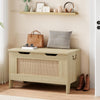 Storage Chest Rattan Toy Chest Wood Storage Bench w/ Safety Hinge Storage Trunk