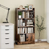 Bookshelf Freestanding Bookcase with Doors & 2 Storage Cabinets-Coffee