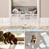 4 Panels Folding Pet Gate 89cm Wooden Dog Fence Freestanding Safety Barrier