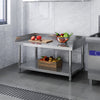 Stainless Steel Food Prep Table Commercial Kitchen Storage Work Top Edges Shelf