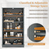 Storage Cabinet Linen Storage Cabinet with Doors-Grey Bathroom