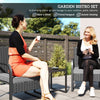 Rattan Garden Bistro Set, 3 Piece Rattan Garden Furniture with Cushions, Black