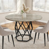 120cm Round Dining Table for 4-6,Kitchen Table with Sturdy Metal Pedestal Base