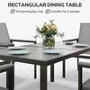 7 Piece Garden Dining Set Outdoor Table and 6 Chairs Furniture Grey