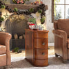 Solid Wood Side Table, 2-Drawer Narrow Slim End Table, No Assembly RequireT