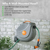 Hose Reel 20m Wall Mounted Hose Reel Retractable Auto Rewind 180° Pivot