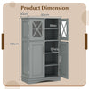 Storage Cabinet Linen Storage Cabinet with Doors-Grey Bathroom