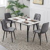 4/6X Dining Chairs Set Velvet Padded Seat Metal Legs Home Kitchen Office