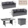 Rattan Garden 9 Seater Outdoor Set Furniture Sofa Chairs Table Bench Patio, Grey