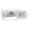 6 x 3(m) Outdoor Gazebo Canopy Party Tent with 6 Removable Side Walls for Garden