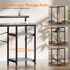 100 x 48 cm Computer Desk, Office Desk with LED Lights & Side Bag, PC Desk, Grey