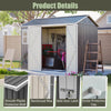 8x6 FT Metal Garden Shed, Window+4 Vents Lockable Storage Unit, Weatherproof