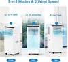 9000 BTU Portable Air Conditioner 4-in-1, Smart Control & Quiet Cooling, Dehumid