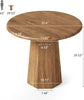 Small Round Dining Table for 2-4 People, 80cm Kitchen Table with Octagonal Base