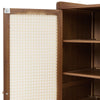 Shoe Cabinet Storage Organizer 4 Rattan Door Cupboard Footwear Stand Wooden Unit