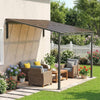 3.4 x 3 m Lean-to Pergola, Wall-Mounted Hardtop Gazebo with Polycarbonate Roof