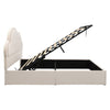 Modern Double Upholstered Bed with Hydraulic Storage, Cloud Headboard, 135x190cm