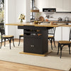 Dining Table 110-140×80cm, Extendable Kitchen Table with Storage for 4-6 People