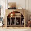 Modern Record Player Stand with Storage, 2-Tier Vinyl CD Media Storage Cabinet