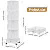 4-Layer 360° Rotating Bookshelf Bookcase Display Floor Standing Storage Rack NEW