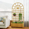 Wooden Raised Planter with Trellis, Raised Bed for Garden with Lattice and Drain
